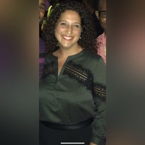 Black Polka Dot & Lace Blouse